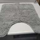 OLANLY Toilet Rugs U-Shaped 24x20, Extra Soft Absorbent Chenille Contour Bathroom Rugs for Toilet, Dry Quickly, Machine Washable, Non-Slip Bath Mat, Grey