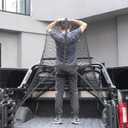 Highly Elastic Cargo Net, 4'x6' Stretches to 8'x12, Suitable for 6.5ft - 8.1ft Long Bed Trucks, Trailers (Lager Double Layer)