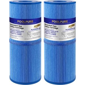 POOLPURE Antimicrobial Spa Filter Replacement for Pleatco PRB50-IN-M, Unicel C-4950RA, Guardian 413-212-02, Filbur FC-2390M,17-2380,Jacuzzi J200 Series Filter,373045, 5X13 Hot Tub Filter, 2 Pack