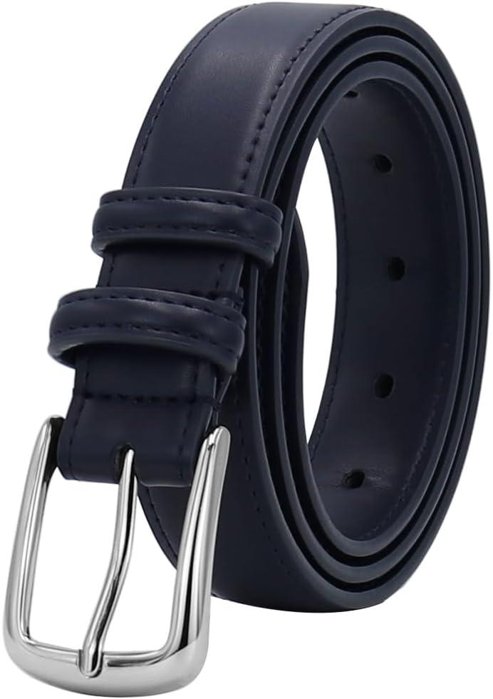 Women's Belt Fashion Multicolored Waist Leather Belts for Jeans Pants with Pin Buckle (Black, XS)