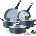 CAROTE 14 Pcs Ceramic Cookware Set, Pots and Pans Set Non Stick with Ceramic Coating, Induction Kitchen Sets