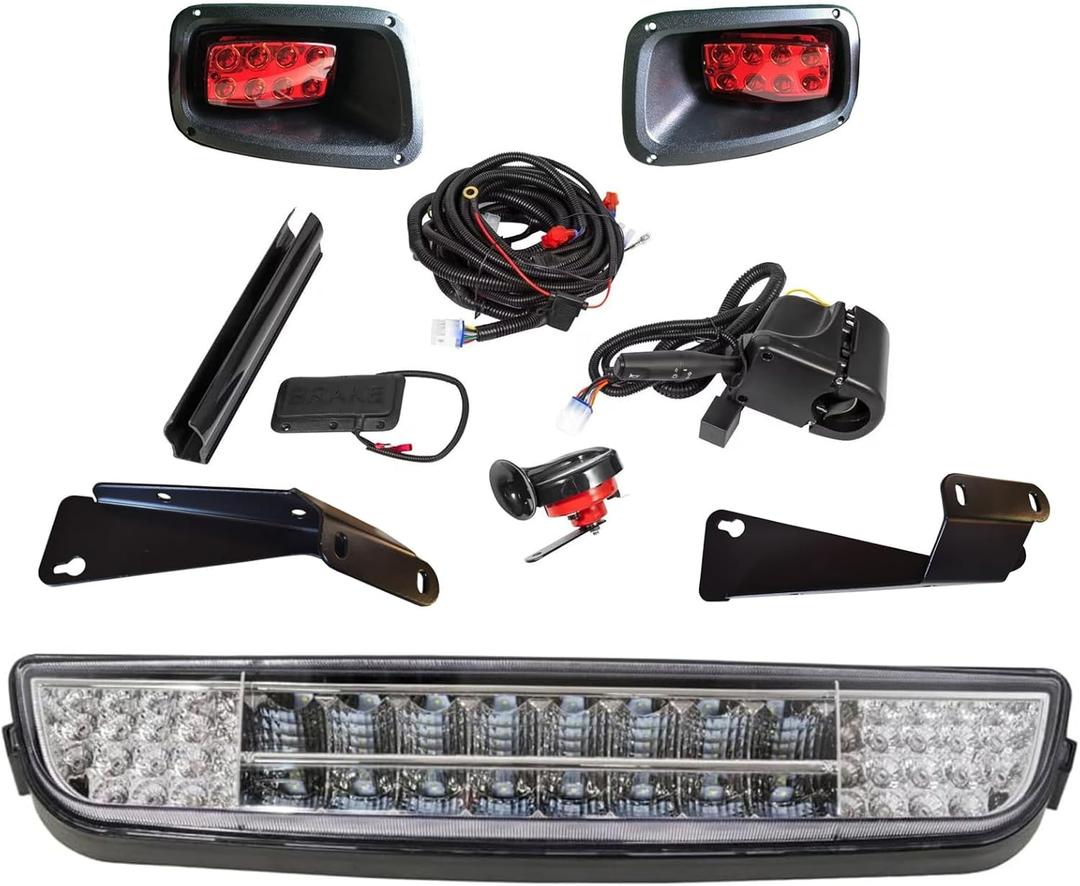 EZ-GO TXT LED Light Bar Kit with Turn Signals, Hazard Flasher, Horn and Brake fits EZGO TXT Gas&Electric Golf cart (Years 1994.5-2013)