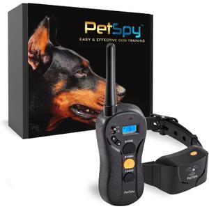 PetSpy Shock Collar for Dogs-Waterproof Dog Shock Collar with Remote Control,Vibration,Electric Shock,Beep-E Collar for Dogs Training,Collar with Remote for 10-140 LBS