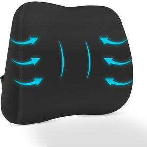 Lumbar Support Pillow for Office Chair, Memory Foam Lumbar Pillow for Lower Back Pain Relief (xiaoyaokaoblack)