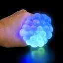 ArtCreativity Light-Up Squeeze Mesh Grape Stress Balls, Pack of 2, LED Squeeze Balls with Glitter, Stress Relief Fidget Sensory Toys for Autistic Children, Gifts, Party Favors, for Kids and Adults