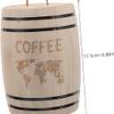 NUOBESTY Wooden Barrel Canister with Airtight Lid Small Kitchen Storage Container for Coffee Beans Tea Leaves Sugar Rustic Farmhouse Decor 6.88X4.92X4.92In