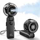 Rrtizan Handheld Misting Fan Portable - Small Personal Mister Fan Blow Cold Air, 5000mAh Rechargeable Battery, Water Spray Cooling for Summer Outdoor Travel Beach Lash Makeup, Gifts for Women (Black)