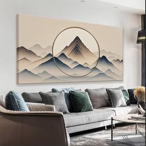 Suconvng Mountain Abstract Wall Art For Bedroom Office Artwork Mountain Forest Landscapes Wall Art Painting Canvas Art Wall Decor Pictures Prints Home Wall Decor 20×40 Inch