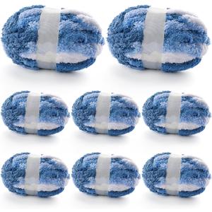 8 Pcs Chunky Yarn for Hand Knitting - Chunky Chenille Yarn for Crocheting - Fluffy Yarn for Crochet - Jumbo Yarn for Hand Knitting