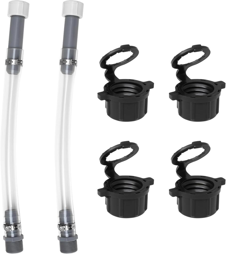 2 PCS High - Performance Racing & Household Gas Can Hoses with 4 PCS Fuel Jug Vent Caps Fuel Can Hose Suitable for 3/5/5.5 Gallon VP Fuel Jugs