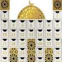 gisgfim Ramadan Wooden Countdown Calendar Eid Mubarak Decorations Mosque Advent Calendar with Drawers Eid Mubarak Countdown Til Eid Gift Ramadan Wooden Craftwork for Kids Ramadan Party Decorations