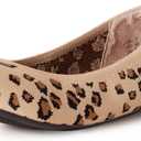 Amazon Essentials Women's Breathable Knit Ballet Flat with Round Toe, Cushioned (7.5, Brown Leopard Print)