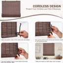 ALIMOO Cordless Bamboo Roller Shades for Interior Windows, Light Filtering Cordless Roman Shades Blinds for Indoor Home Patio Porch 32" W x 72" L