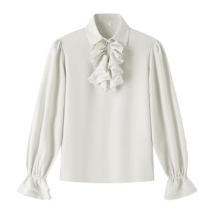 Eymitory Boys Kids Medieval Pirate Shirt Vampire Costume Renaissance Victorian Scottish Jacobite Ghillie Halloween Tops White, 160 CM