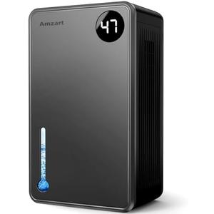 Dehumidifiers for Home (1000 Sq.Ft), 120 Oz Dehumidifier with Humidity Display, Drain Hose Dehumidifiers, Timer Setting, Auto Shut Off, Silent Mode Dehumidifier for Basement, Bedroom, Black