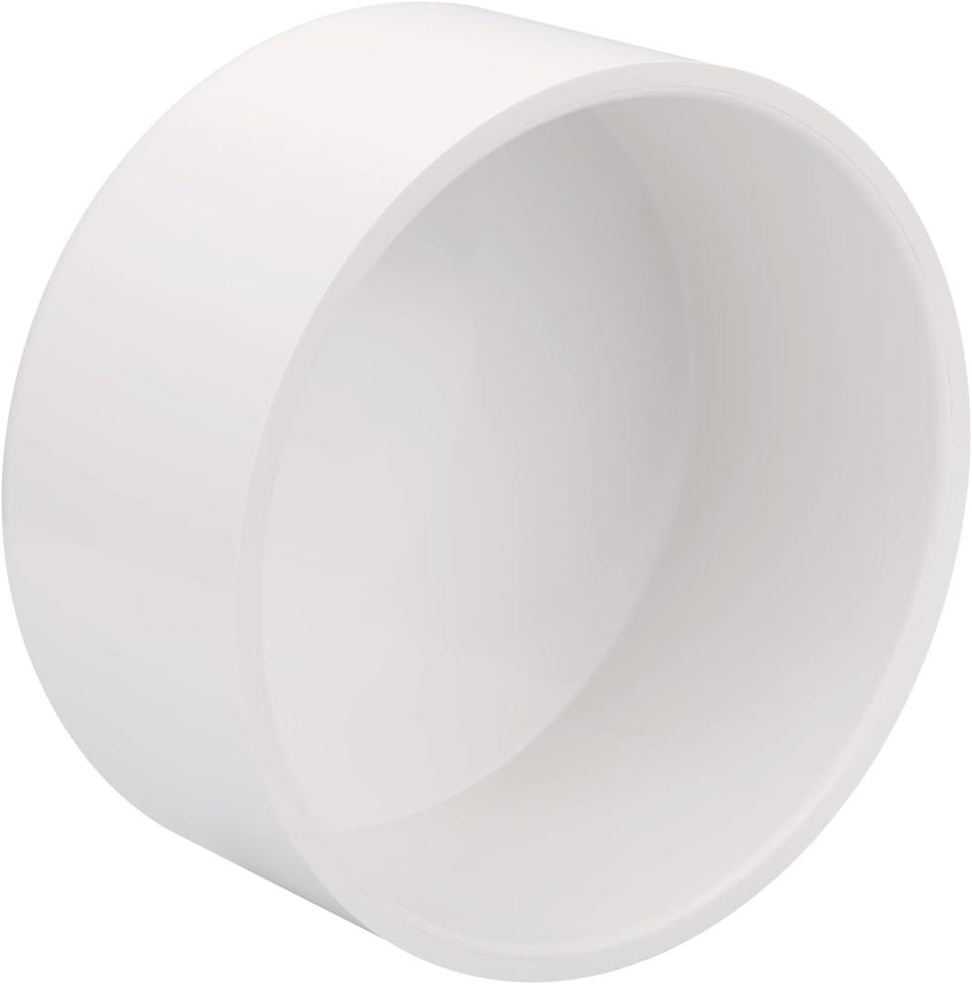 6" PVC Pipe End Cap Fitting Schedule 40 Furniture Grade PVC Pipe End Cap Plug Adapter, White 6" PVC Pipe Plug Socket Fittings for Build PVC Furniture DIY Garden Shelf