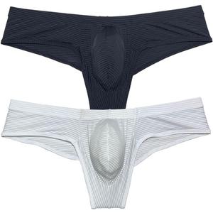 Jaxu Men Ice Silk Brazilian Bikini Underwear Enhance Pouch Mini Boxer Briefs Hight-Cut Underpants Hipster Boylegs 2-Pair(HB) XL