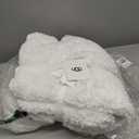 UGG Nita Throw Blanket Soft Reversible Plush Throw for Couch or Bed Washable Warm Fluffy Blanket for College Dorm Essentials and Bedding with Down Alternative Fill, 50-inch x 70-inch, White Snow