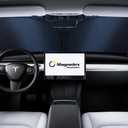 Magnelex Tesla Windshield Sun Shade (Model 3/Y), Reflective Polyester Blocks Heat & Sun, Foldable Car Window Sun Blocker, Mirror Cut-Out, Fade-Resistant Sunshade, Tesla 3 Accessories