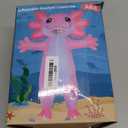 Stegosaurus Inflatable Costume Adult Axolotl Costumes Deluxe Halloween Air Blow-up Costume Pink Axolotl Costumes for Women Men Cosplay Party