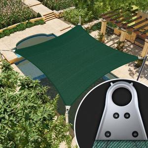 Amgo 18' x 24' Green Rectangle Super Ring Sun Shade Sail UPF50+ AGSRR Canopy Awning Shades for Patio, Commercial Standard, 260 GSM Heavy Duty, 98% UV Blockage