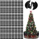 48 Pcs Christmas Tree Fence Plastic Picket Barrier Decorative Border Small Garden Picket Christmas Tree Fence Barrier for Dogs Party Home Garden Decorations 11.42 x 4.65 Inch(Black)