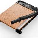 12 Inch Heavy Duty Paper Cutter, Wood Guillotine Paper Cutter & Trimmer, 12-16 Sheets Capacity Cutting Board for Classroom, Crafting, Cardstock Black (Black)