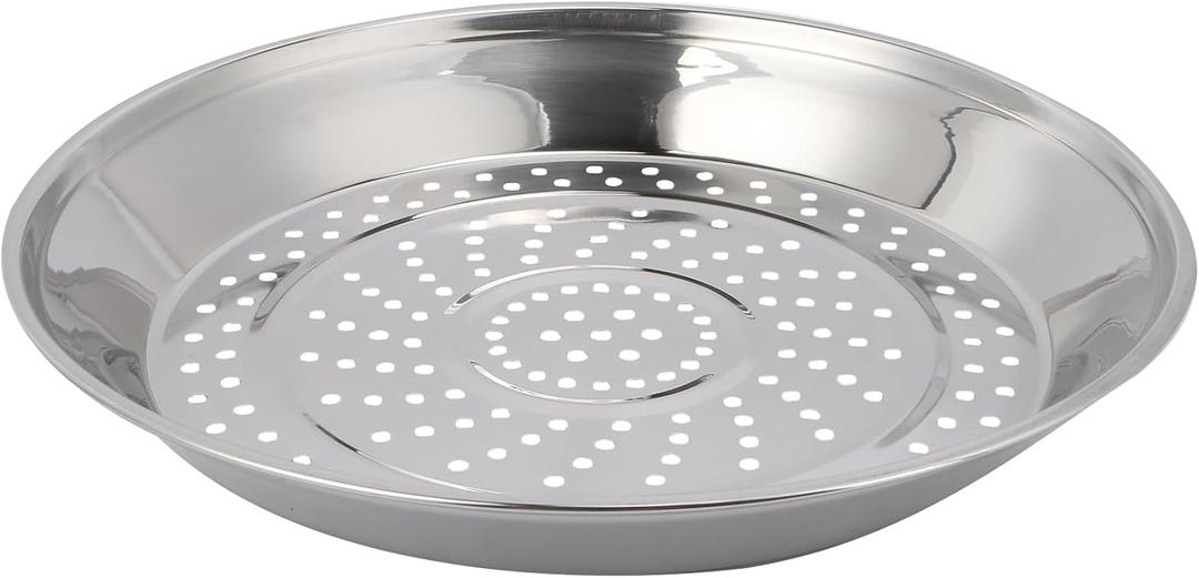 Cabilock 12.20 Inch Stainless Steel Food Steamer Rack with Holes Thick Steaming Tray for Wok Cooking Vegetables Fish Dumplings Kitchen Steamer Basket (30cm)