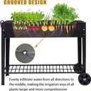 aboxoo Large Planter Raised Beds with Legs Outdoor Metal Planter Box on Wheels Elevated Garden Bed for Vegetables Flower Herb Patio (40" L x 11" W x 31.5" H)