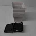 6-Pack 7'' Square Planters with Built-in Drainage Tray Heavy-Duty Plastic Pots with Drainage Holes and Bottom Stopper, BPA-Free White Matte Planter Stackable for Indoor Plants, Herbs, Flowers White