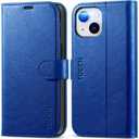 TUCCH Wallet Case for iPhone 14 6.1", Flip PU Leather Magnetic Protective Cover with [RFID Blocking] [4 Card Slots] Stand [TPU Interior Case] Compatible with iPhone 14 6.1, Klein Blue