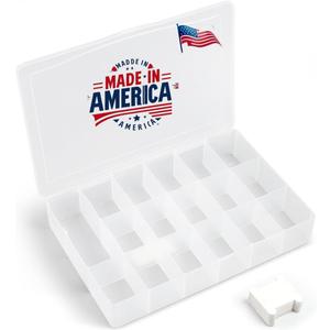 BULK PARADISE Embroidery Floss Organizer Box with 50 Cardboard Bobbins - 17 Compartments Clear embroidery thread organizer box, Snap-Tight Clear Sewing Organizer - Jewelry Bead Holder (Made in USA)