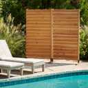 6.1ft H x 3.1ft W (1 Panel) Freestanding or Surface Mounted Enclo Privacy Screen, Wood Fence Screen, Outdoor or Indoor Decorative Privacy Panel, Great for Balcony, Patio, Deck, AZ18031