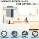 Alise Double Towel Rack for Bathroom,24 Inch Bathroom Tower Holder Towel Shelf with Double Towel Bars Wall Mount,SUS304 Stainless Steel Towel Hanger Double Tower Bar for Bathroom Wall,Brushed Nickel
