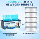 Diaper Pail Refill Bags 30 Bags Per RefillCompatible with Genie Easy Roll Signature Diaper Pails Holds Up to 2820 Newborn Diapers Talc Powder Scent 7 Layer Odor Barrier,Scented,2PACK (60 Bags)