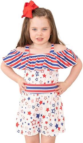 LOTUCY Baby Girl Fourth of July Dress American Flag Tube Top Skirt Headband Clothes Independence Day Set, Size: 6-12 Months/Tag80