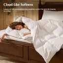 Pacific Coast Goose Feather Down Comforters Queen Size, Extra Fluffy White Duvet Insert, Soft, Breathable, All Season Hotel Luxury Bedding Comforters, 8 Corner & Center Loops (90"x90")
