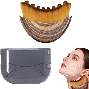 3 x Lymphatic Drainage Massager Face Brush, Lymphatic Contour Face Brush to Sculpt Jawline & Reduce Puffiness Double Chin Reducer, Improves Skin Glow & Absorption, Ergonomic Precise Fit, 1 Pack