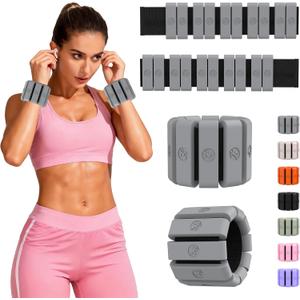 Adjustable Wrist Weights for Women Men, Leg Weights for Women 0.75lb-1lb-1.3lb Each for Walking, Yoga, Dance, Barre, Gym