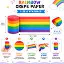 2 x 20 Rolls Rainbow Crepe Paper Streamers, 656FT Rainbow Streamers