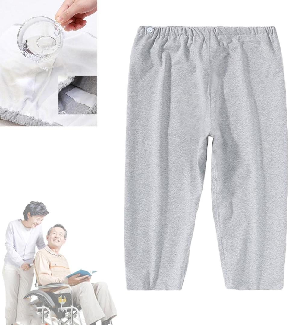 Yodilala TPU Incontinence Care Trousers,Adjustable Patient Care Trousers,Patient Diaper Pants Ideal for Bedridden Patients, Elderly, Mobility Impaired, Women on Periods(Gray,3XL) (Gray, XXXL)