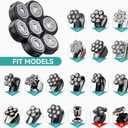 kensen 7D Head Shaver Replacement Head - Electric Shaver Replacement Head 7 Heads for Bald Men Wet and Dry Compatible Many Models Waterproof Head Razor