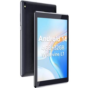 COOPERS Tablet Android 14 Tablets 7 inch, 4GB RAM, 32GB ROM Support 1TB Expand Computer Tablet PC, Quad-Core Processor, IPS Touch Screen, 2+5MP Dual Camera, 3000mah Battery, WiFi Tableta (Black)