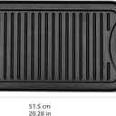 Amazon Basics Pre-Seasoned Cast Iron Reversible Rectangular Grill/Griddle with Even Heat Distribution, Black, 20 x 10.63 x 0.98 inch