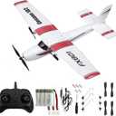 RC Plane 2.4Ghz 2 Channels EPP Foam Remote Control Airplane Radio Control Cessna Aircraft Easy to Fly RC Glider Toys for Kids, Boys and Beginners with 3 Batteries