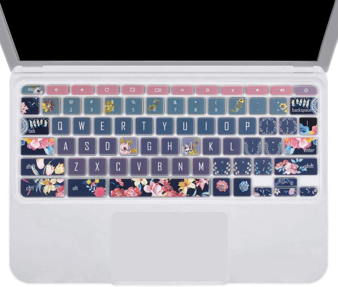 Keyboard Skin for Acer Chromebook Spin 11 311 CP311 511 512/Chromebook Premium R11 CB5-132T CB3-131/Chromebook R 13 CB5-312T/Chromebook 14 CP5-471/Chromebook 15 CB3-532 C910, Red Flower