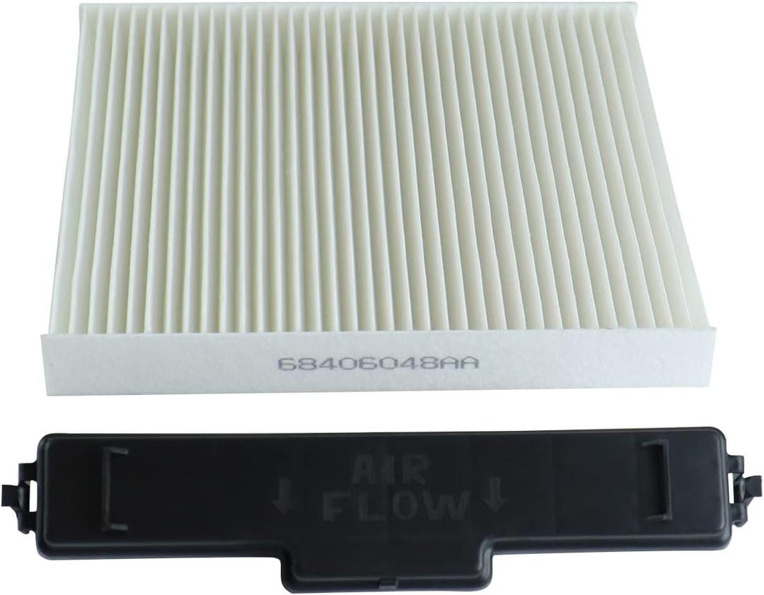 68406048AA Cabin Air Filter & Cabin Filter Access Door Compatible with Dodge Ram 1500 2500 3500 4500 5500, Chrysler Replace 68052292AA 68318365AA 5058693AA Cabin Air Filter Retrofit Kit