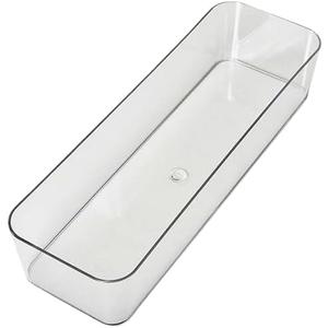 Clear Plastic Drawer Organizers Set, 4-Size Versatile Bathroom and Vanity Drawer Organizer Trays, Storage Bins for Makeup, Bedroom, Kitchen Gadgets Utensils and Office (large3-pcs)