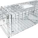 Large Collapsible Humane Live Animal Cage Trap No-Kill Trapping Kit for Humane Catch Release Rabbits, Stray Cat, Squirrel, Raccoon, All Fit Sized Animals, Heavy Duty, 2-Door 31"x11.5"x12.5"