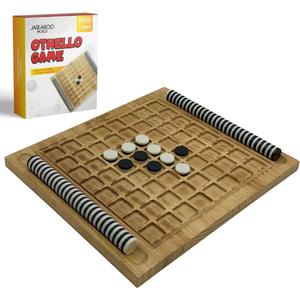 Othello Board Game, Reversi Game, Solid Wooden Game with 64 Discs, 2 Player Games, Travel Othello Game Original Reversi Fun, Competitive, Strategy Games Othello, Wooden Games for Adults